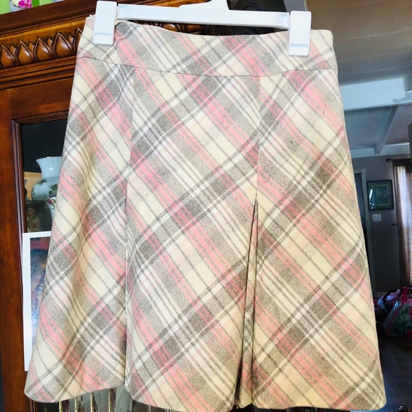 LOFT Dresses & Skirts - Ann Taylor Loft Pink & Cream Plaid Side ZIP Skirt